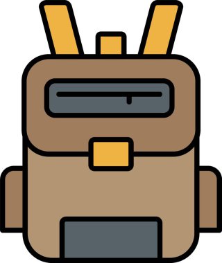 Sırt çantası Satırı Doldurulmuş Simge Tasarımı