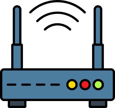 Wifi Yönlendirici Satırı Simge Tasarımı Dolduruldu