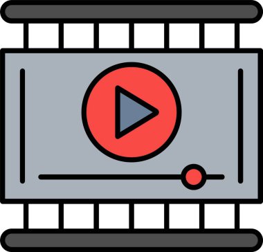 Video Oynatıcı Satırı Simge Tasarımı Dolduruldu