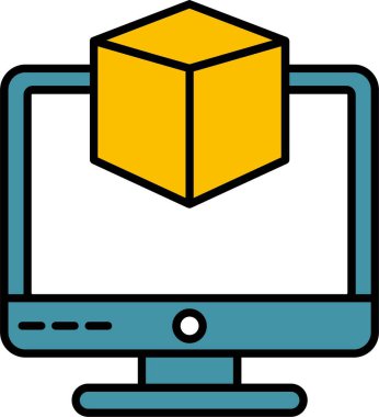 Simge Tasarımı Doldurulmuş 3d Modelleme Satırı