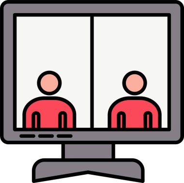 Çevrimiçi Dolu Buluşma Satırı Simge Tasarımı