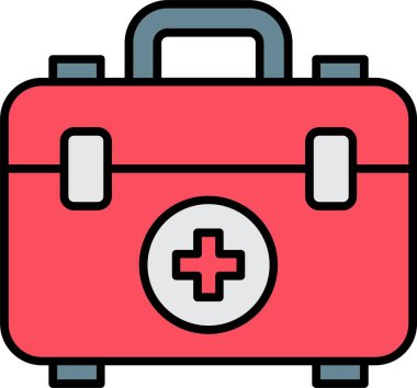 İlk Yardım Kutusu Satırı Simge Tasarımı Dolduruldu