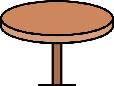 Yuvarlak Tablo Satırı Simge Tasarımı Dolduruldu