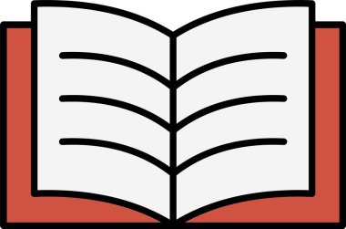 Kitap Okuma Satırı Doldurulmuş Simge Tasarımı