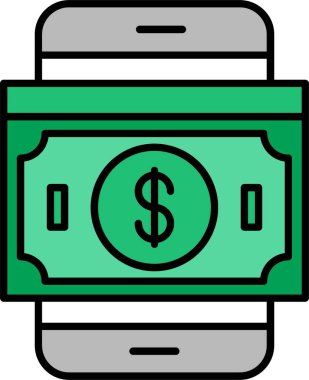 Banknotes Satırı Simge Tasarımı Dolduruldu