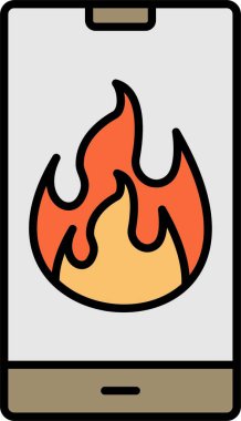 Alev Satırı Doldurulmuş Simge Tasarımı