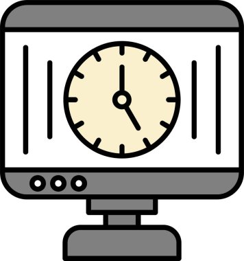 Zaman Yönetimi Satırı Simge Tasarımı Dolduruldu