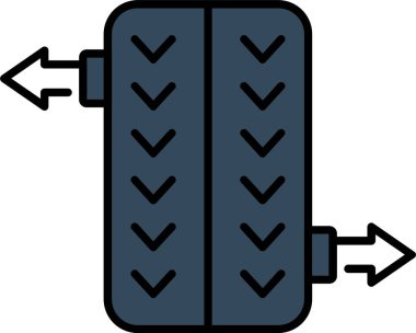 Tekerlek Hizalama Satırı Simge Tasarımı Dolduruldu