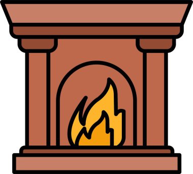 Şömine Satırı Doldurulmuş Simge Tasarımı