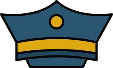 Polis şapkası Simge Tasarımı Çizgisi