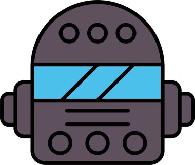 Kaynak Maskesi Satırı Simge Tasarımı Dolduruldu