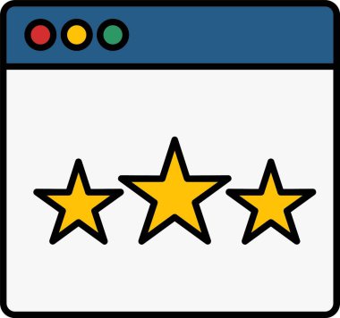 Web Değerlendirme Satırı Doldurulmuş Simge Tasarımı