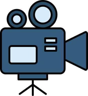 Video Kamera Satırı Simge Tasarımı Dolduruldu