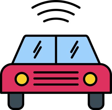 Otomatik Otomobil Hattı Simge Tasarımı Dolduruldu