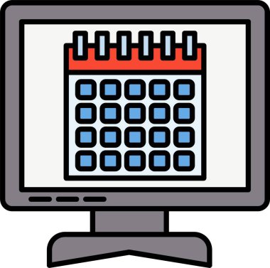 Takvim Satırı Doldurulmuş simge Tasarımı