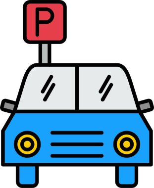 Otopark Satırı Dolu Simge Tasarımı