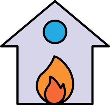 Yanan Ev Satırı Simge Tasarımı