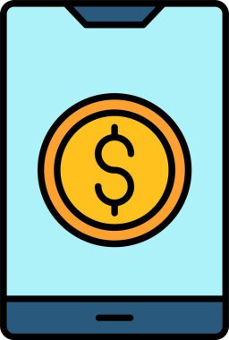 Çevrimiçi Dolu Ödeme Satırı Simge Tasarımı