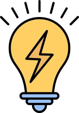 Light Bulb Line Filled Icon Design clipart