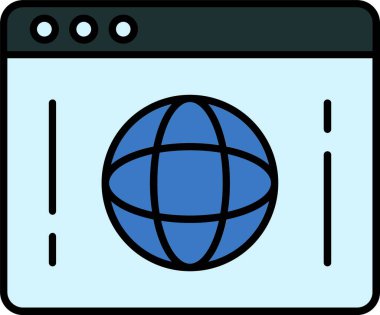 Web Sitesi Satırı Doldurulmuş Simge Tasarımı