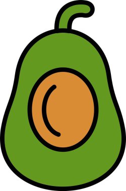 Avokado Satırı Simge Tasarımı Dolduruldu