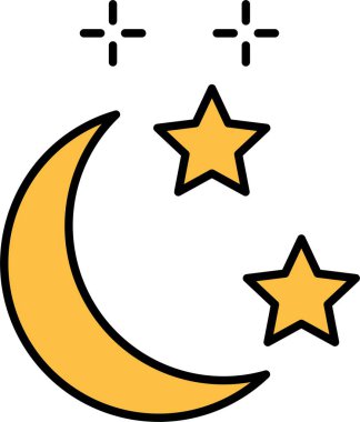 Ay ve Yıldız Satırı Simge Tasarımı Dolduruldu