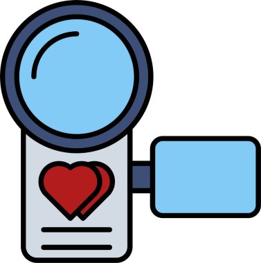 Video Kamera Satırı Simge Tasarımı Dolduruldu