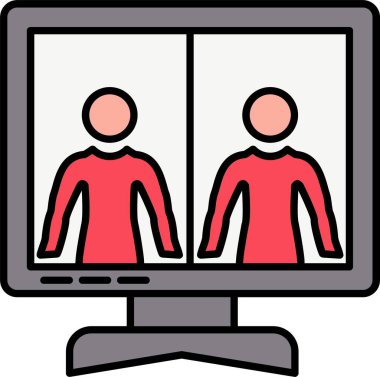 Çevrimiçi Dolu Buluşma Satırı Simge Tasarımı