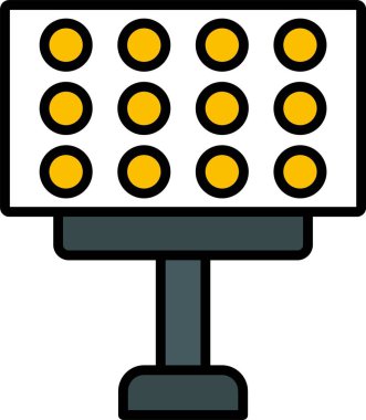 Stadyum Işıkları Çizgisi Simge Tasarımı ile Dolu