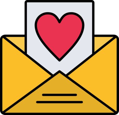 Simge Tasarımı Doldurulmuş Aşk İleti Satırı