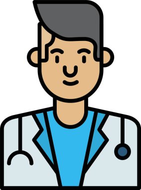 Erkek Doktor Satırı Simge Tasarımı