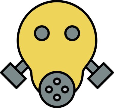 Gaz Maskesi Satırı Simge Tasarımı Dolduruldu