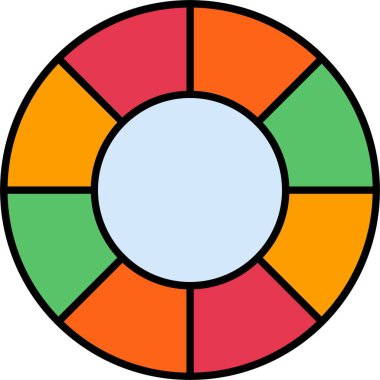 Renkli Tekerlek Satırı Simge Tasarımı