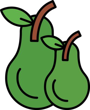 Avokado Satırı Simge Tasarımı Dolduruldu