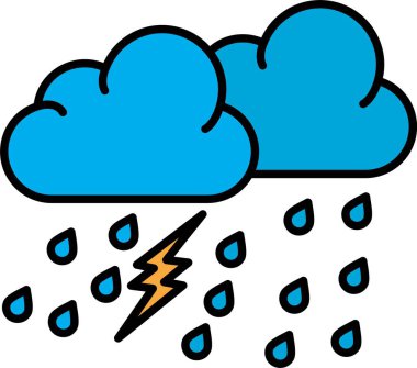 Aşırı Hava Çizgisi Simge Tasarımı Dolduruldu