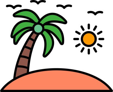 Plaj Satırı Simge Tasarımı