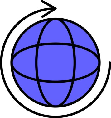 Dünya Döngüsü Çizgisi Simge Tasarımı