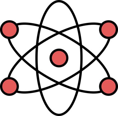 Atom Satırı Doldurulmuş Simge Tasarımı