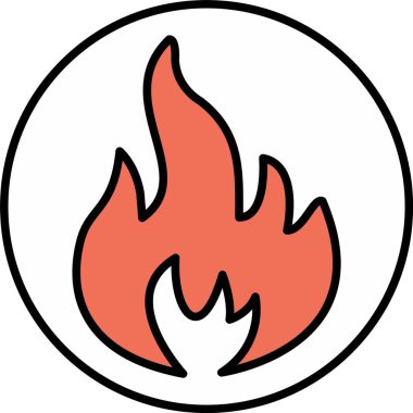 Alev Satırı Doldurulmuş Simge Tasarımı