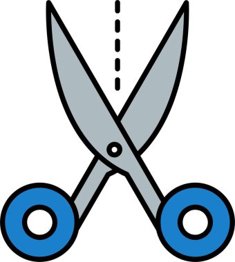 Makas Satırı Doldurulmuş Simge Tasarımı