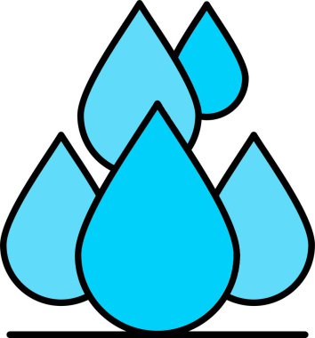 Su Damlaları Satırı Simge Tasarımı Dolduruldu