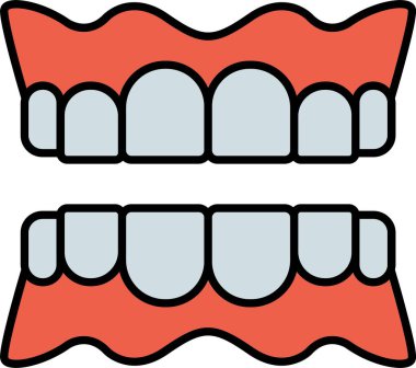 Takma diş Satırı Doldurulmuş Simge Tasarımı