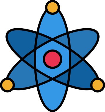 Atom Satırı Doldurulmuş Simge Tasarımı