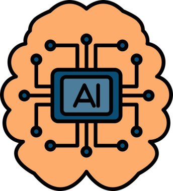 Yapay Zeka Satırı Simge Tasarımı Dolduruldu