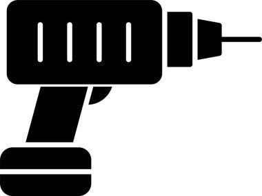 Hammer Drill Glyph Icon Design clipart