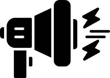 Megafon glif simgesi tasarım