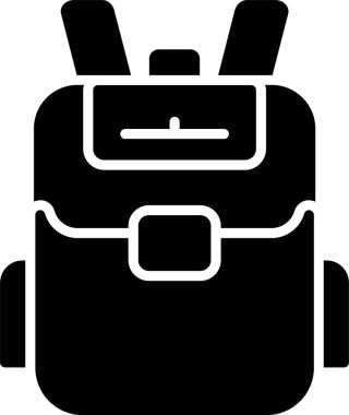 Sırt çantası Glyph Simgesi Tasarımı