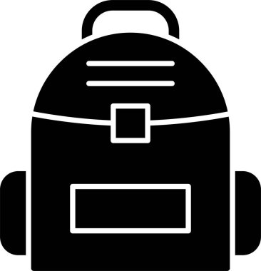 Sırt çantası Glyph Simgesi Tasarımı