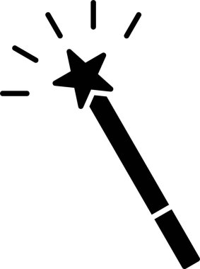 Sihirli değnek glif simgesi tasarım