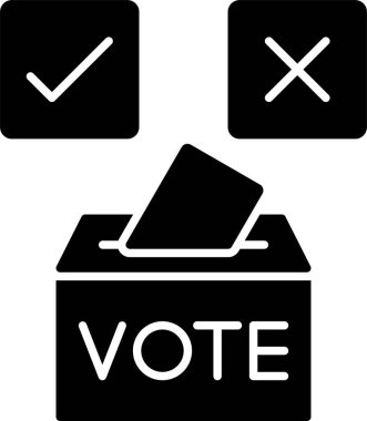 Oylama Evet Glyph Simgesi Tasarımı